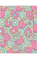 Composition Notebook Wide Ruled Lined Paper 8.5" x 11", 200 Pages: Yummy Pink & Blue Donuts Delicious Breakfast Anytime Cover Design