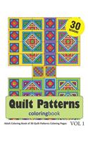 Quilt Patterns Coloring Book: 30 Coloring Pages of Quilt Pattern Designs in Coloring Book for Adults (Vol 1)