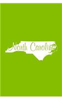 North Carolina - Lime Green Lined Notebook with Margins: 101 Pages, Medium Ruled, 6 x 9 Journal, Soft Cover