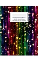 Composition Book Gold Star Covered Rainbow Wide Ruled