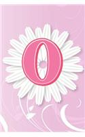 O: Letter O Monogram Pink & White Paper Flower Petal Notebook & Journal