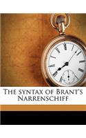 The Syntax of Brant's Narrenschiff