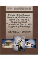 People of the State of New York, Petitioner, V. Teeval Co., Inc. U.S. Supreme Court Transcript of Record with Supporting Pleadings