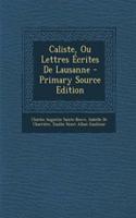 Caliste, Ou Lettres Écrites De Lausanne