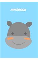 Baby hippo kids Notebook [Lined] [6x9] [110 pages]