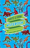 Cool Dinosaur Write & Draw Notebook for Boys (Ages 3 & up) / 100 Pages / 50 Sheets / Size