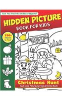 Hidden Picture Book for Kids, Christmas Hunt Seek And Find Coloring Activity Book
