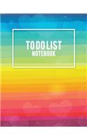 To Do List Notebook: Gay Flag Colorful, Schedule Diary To Do List Large Print 8.5" x 11" Daily To Do Planner, Office School Task Time Management Notebook