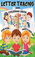 Letter Tracing and Coloring Book for Kids Age 3 and Up