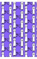 Journal Notebook For Cat Lovers Funny Tall Cats Pattern 4: 110 Page Plain Blank Journal For Drawing, Writing, Doodling In Portable 6 x 9 Size.(19 Wordworthy Series Unlined)