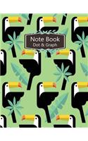 Notebook Dot&Graph: Graphic Hornbill Of The Green Book Cover Notebook Journal Diary, 110 pages, DOTGrid 55pages&GRAPH 55pages 8.5" x 11"(3 Graphic Flowers Notebook)