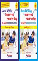 Cursive And Hindi Writing Combo - Speed Writing In Improved Handwriting - Book A (For Age 6-9 Years) - 30 Days Comprehensive Handwriting Practice Book For Speed Writing And Handwriting Improvement