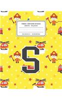 Primary Composition Notebook Grades K-2 Story Journal S: Firefighter Fireman Pattern Primary Composition Book Letter S Personalized Lined Draw and Write Handwriting Paper Picture Space and Dashed Midline N