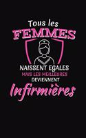 Tous Les Femmes Naissent Égales Mais Les Meilleures Deviennent Infirmières: Cadeau Original Pour Infirmière Cahier de brouillon, Carnet de notes Ligné
