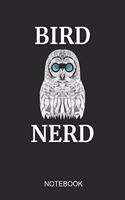 Bird Nerd Notebook: 6x9 110 Pages Dot-Grid Bird Journal For Owl & Wild Life Lovers