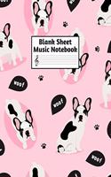 Blank Sheet Music Notebook: Easy Blank Staff Manuscript Book Large 8.5 X 11 Inches Musician Paper Wide 12 Staves Per Page for Piano, Flute, Violin, Guitar, Trumpet, Drums, Cell