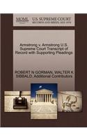Armstrong V. Armstrong U.S. Supreme Court Transcript of Record with Supporting Pleadings