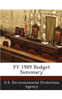 Fy 1989 Budget Summary