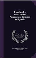 Disp. Iur. de Matrimonio Personarum Diversae Religionis