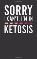 Sorry I Can't I'm In Ketosis: College Ruled Line Paper Journal or Notebook (6x9 Inches) with 120 Pages