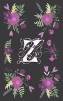 Z: Z Monogram Notebook, Letter Z Initial Monogram, for Kids, Girls & Women - Pink Floral with letter Z glossy and smooth finish cover, (6 x 9) 120 page