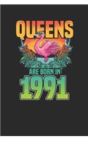 Queens Are Born In 1991: Graph Paper Journal (6" X 9" - 120 Pages/ 5 Squares per inch) for Birthday Gift Idea for Women