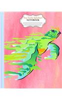 Sea Turtle Splashart Notebook: : Colorful Sea Turtle Splash Art Notebook Wide Ruled 7.5 x 9.25 in, 100 pages book, glossy cover for young artist, student, boys, girls, teacher and