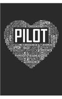 Pilot Heart: 6x9 Ruled Notebook, Journal, Daily Diary, Organizer, Planner