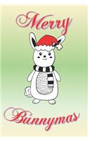 Merry Bunnymas: Cute fun bunny rabbit notebook gift for rabbit fans at Christmas.