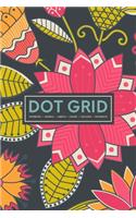 Dot Grid Notebook - Journal- Libreta - Cahier - Taccuino - Notizbuch: 110 Dotted Pages of Bullets for Journaling, Note Taking or to Create Your Own Planner, Organizer or Diary: Flowers in Pink & Green 070-0