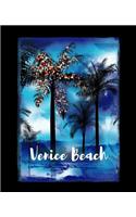 Venice Beach: California Christmas Notebook With Lined Wide Ruled Paper For Taking Notes. Stylish Tropical Travel Journal Diary 7.5 x 9.25 Inch Soft Cover. For Ho