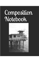 Composition Notebook: Lifeguard Watch Tower Themed Composition Notebook 100 Pages College Ruled 8.5 X 11
