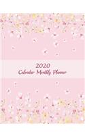 2020 Calendar Monthly Planner: Pink Blossom Floral Design, Monthly Calendar Book 2020, Weekly/Monthly/Yearly Calendar Journal, Large 8.5" x 11" 365 Daily journal Planner, 12 Month