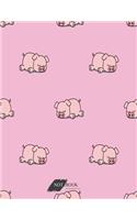 Notebook: Pig sleep on Pink cover and Lined pages, Extra large (8.5 x 11) inches, 110 pages, White paper(5 Pig Sleep on Pink Notebook)