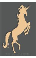 Unicorn Notebooks and Journals: Unicorn Stance with Grey Background