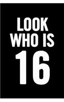 Look Who Is 16: Blank Lined Notebook