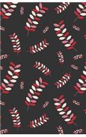Bullet Journaling Notebook Red Leaves Floral: 5mm Dotted Grid with Index and Numbered Pages