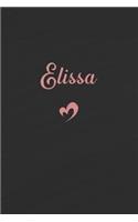 Elissa: Personalized Blank Lined Journal