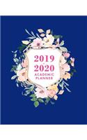 2019-2020 Academic Planner: Weekly and Monthly 2 Year Monthly Planner with Holidays, July 2019 - June 2019, Student Planner & Organizer with To Do lists, Navy Floral Crest