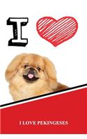 I Love Pekingeses: Isometric Dot Paper Portrait Notebook 120 Pages 6x9