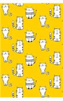 Bullet Journal Notebook for Cat Lovers Sketchy Cats Pattern 8: 112 Page Numbered Graph Style Grid Bullet Journal with Index Pages and Key Pages in Portable 6 X 9 Size.