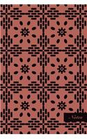 Notes: 6"x9" Unruled Blank Pages Notebook Seamless Oriental Southeast Asian Pattern Cover Curve Round Dot Cross Frame Line Flower. Matte Softcover Note Boo