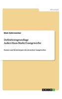 Definitionsgrundlage Außer-Haus-Markt/Gastgewerbe