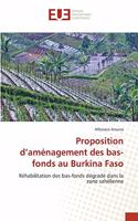 Proposition d'aménagement des bas-fonds au Burkina Faso