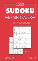 1500 Sudoku Brain Teaser 9x9 with solutions