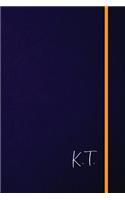 K.T.: Classic Monogram Lined Notebook Personalized With Two Initials - Matte Softcover Professional Style Paperback Journal Perfect Gift for Men and Women