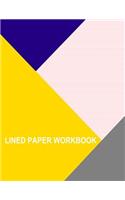 Lined Paper Workbook: Left Handed - Light Pink With Medium Black Lines