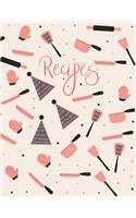 Recipes: Blank Recipe Book to Record Family Recipes, Cookery Notebook, Meal Organizer, Template - Gifts for Food Lovers, Chefs, Cooks, Cooking - Black & Cora