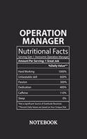 Nutritional Facts Operation Manager Awesome Notebook