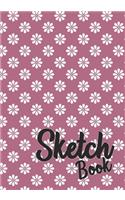 Sketch Book: Floral Border Blank Pages 7x10 Inches Drawing, Doodling Pad Gift for Creative Girls